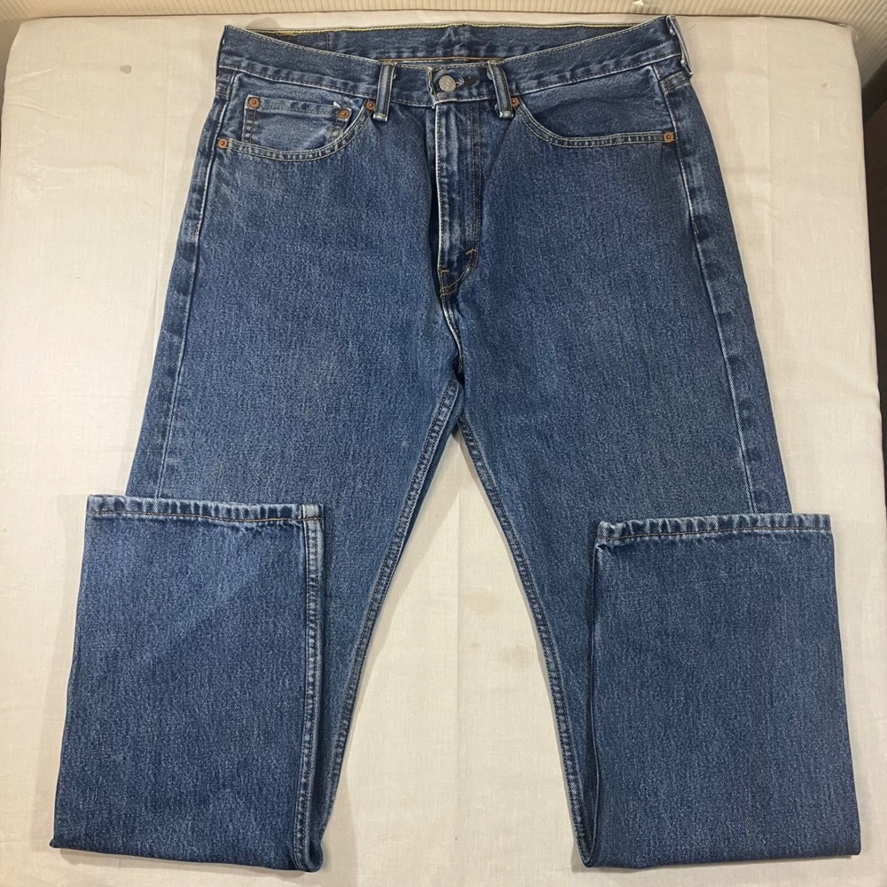 Levis 505 Regular Fit Straight Leg Mens Jeans Blue Medium Wash 34x32 00505-4886